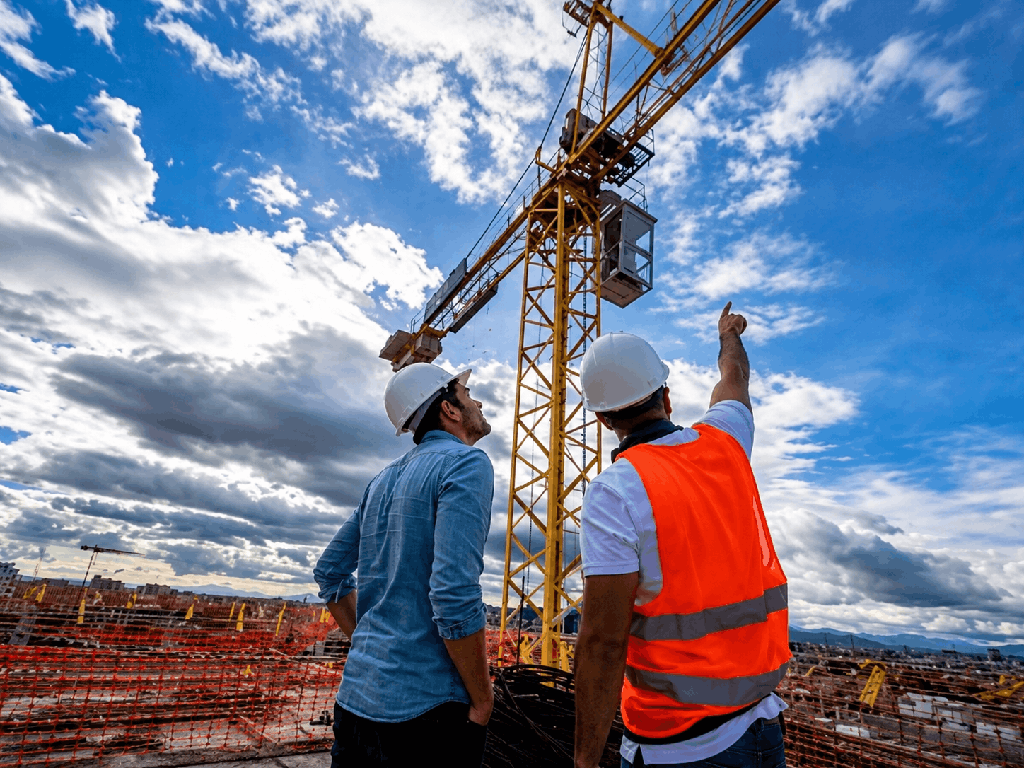 Engineering team at a construction site